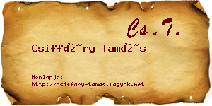 Csiffáry Tamás névjegykártya