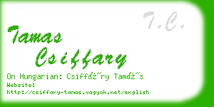 tamas csiffary business card